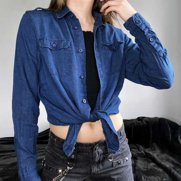 FREE ADD ON - H&M Denim Look Blue Flannel Shirt - Picture 3 of 8